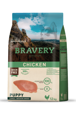 Bravery Chicken Puppy Large/Medium Breeds 12 Kg