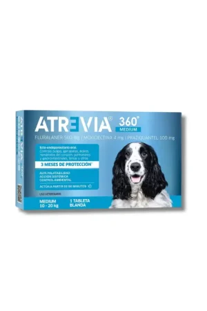 Pastilla antipulgas para perros Atrevia 360º para perros medianos