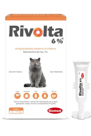 Pipeta antipulgas para gatos Rivolta 6 % 0.75 ml