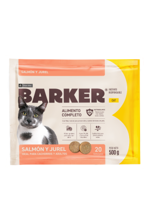 Barker Gatos Salmón y Jurel Comida Congelada BARF 500 gr