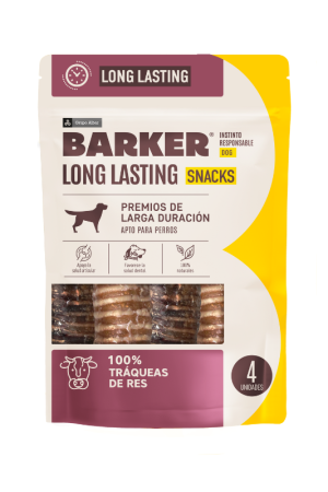 Barker Long Lasting Tráqueas de Res Snack Deshidratado