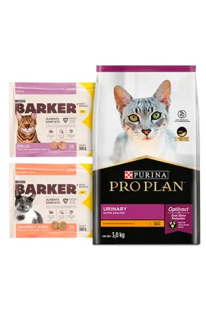 Promoción: Pro Plan 3 Kg + Barker Gatos: Salmón y Pollo