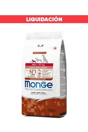 Monge Canine Puppy Mini Cordero y Arroz 2.5 Kg (Vence: 28/11/25)