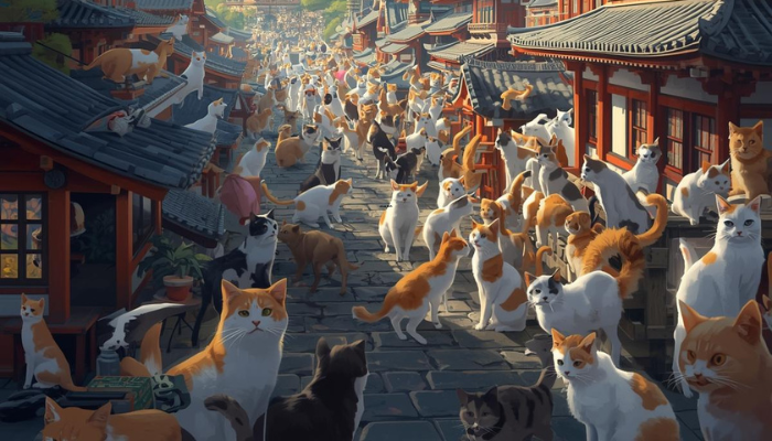 Aoshima es una de las isla de gatos de Japón
