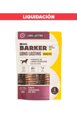 Barker Long Lasting Tráqueas de Res Snack Deshidratado (Vence: 24/03/2026)